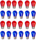 Visther 1W S14 LED String Light Bulbs for Christmas Decorations(Red, Blue) by Visther