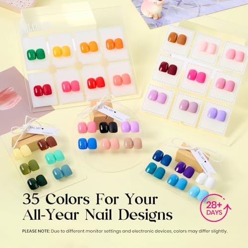 Beetles Gel Nail Polish Kit with U V Light -35 Colors Gel Polish Set 68 Pcs - Image 4