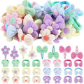 32 Pcs Toddler Hair Ties Hair Clips for Girls Baby Hair Bows Flower Hair Ties Elastics Baby Hair Ties Ponytail Colorful Bow Hair Clip Cute Flower Scrunchies Hair Accessories by Santoddle