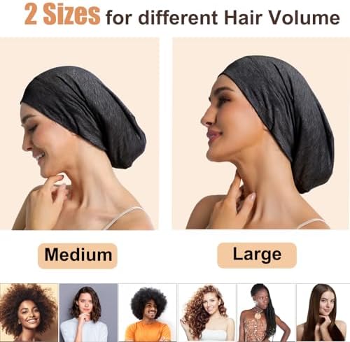 Satin Bonnets for Sleeping Adjustable Silk Lined Bonnet Sleep Cap Hair Wrap - Image 3