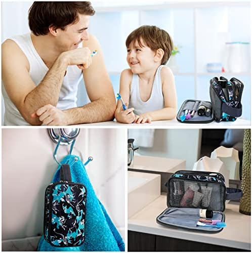 Kids Toiletry Bag for Boys, Travel Toiletry Bag for Little Young Boys Waterproof Hanging Wash Bag Toddler Traveling Toiletries, Dinosaur Black - Image 6