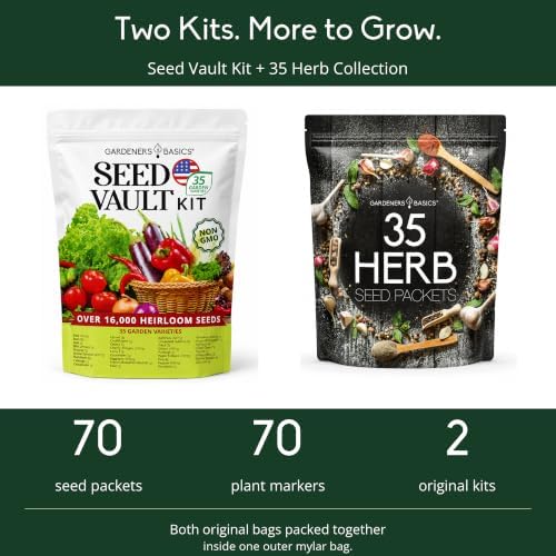 Gardeners Basics Vegetable & Herb Seeds Bundle, 70 Packets for Planting - Image 2