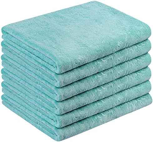 JML Microfiber Bath Towels, 30" x 60", 6 Pack, Green-Floral by JML