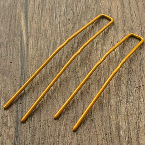 U Shaped Hair Pins for Buns, Bobby Pins for Women, Strong Thick Ballet Bun Hair Pins, Spring Steel Hair Styling Pins for Long Thick Hair, Dance, Updos and Bridal Hair, 24 Count 2.5 inch, Gold - Image 4