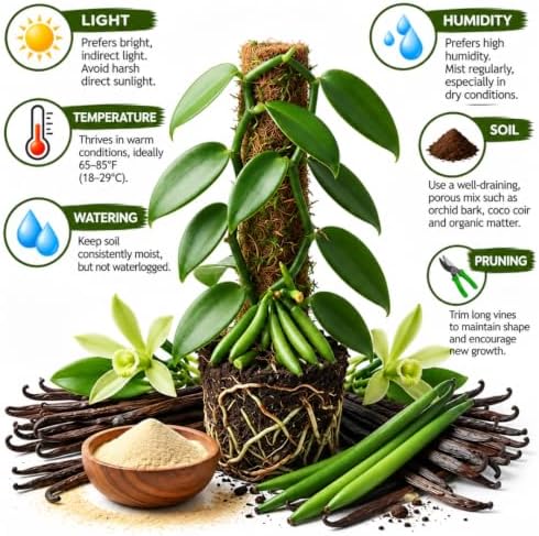 Vanilla Bean Vine Plant Live, 3 to 5 Inches Tall, Climbing Tropical Plant - Image 4