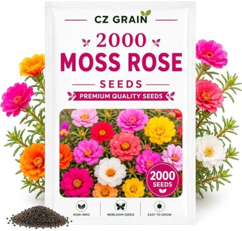 2000 Moss Rose Seeds | Portulaca Grandiflora Flower Seeds by CZGrain