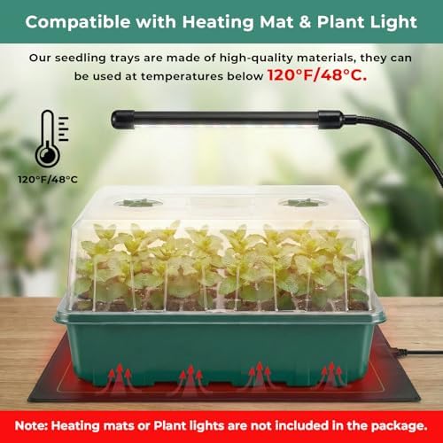 Hanaoyo Self-Watering Seed Starter Tray 2 Packs, 96 Cells Seed Starter Kit with Humidity Vented Domes and High Lid, Germination Kit for Indoor Greenhouse Seed Starter - Image 6