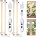 Hywyimlait Two Strip Growing Lamp for Indoor Plants, 3500K Full Spectrum LED Grow Light Strips with Auto ON/Off 3/9/12H Timer & 10 Dimmable Levels for Green House Succulent (2 Headx2 Pack) by Hywyimlait