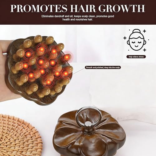 Wooden Scalp Massage Comb, Bamboo Scalp Massager for Hair Growth Routine - Image 5