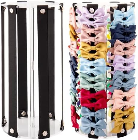 Bow Organizer for Girls - Large Capacity Hair Clip Organizer, Effortless Hair Bow Holder for Home Dresser, Perfect for Gifting, Essential Storage Solution for Girls (Black) by QUPIVA
