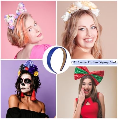 Blue Headband 1 Inch Faux PU Leather Hairband for Women and Girls - Image 7