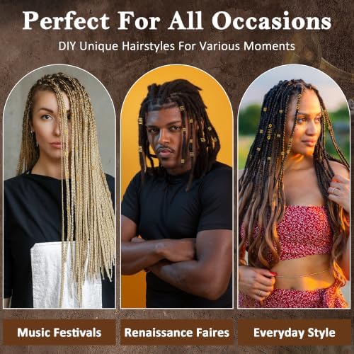 ROSYGLIMM 290Pcs Gold Hair Clips Jewelry for Braids Dreadlock Loc - Image 7