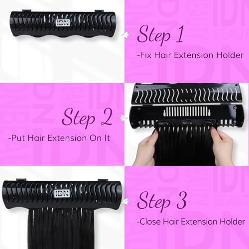 IDN BEAUTY Hair Extension Holder Stand for Styling, 4 Installation Modes With Tool, Hair Extension Holder Designed to Securely Hold Your Extensions for Washing, Styling, Packing and Storing (Black) - Image 4