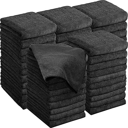 Shimeyao 48 Pack Salon Towels Bleach Proof Microfiber, Black by Shimeyao