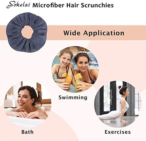 Hair Drying Towel Scrunchies - Terry Cloth Scrunchie Large Microfiber Hair Ties for Frizz Free Women Girls Thick Fuzzy Scrunchy Bobbles Hair Bands Ropes Ponytail Holder Wet Hair Accessories - Image 5