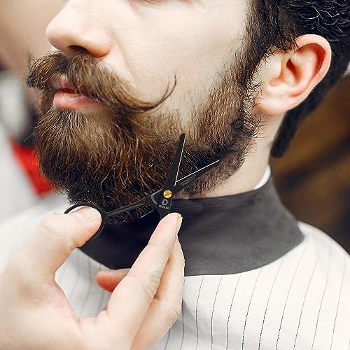 DEMAXA 4.5" Round Tip Safety Mustache Scissors Beard Scissors with 1 Mustache Comb, 1 Beard Comb & Soft Pouch – Best Facial Hair Shears for Beard Mustache Trimming Nose & Ear Hair - Image 4