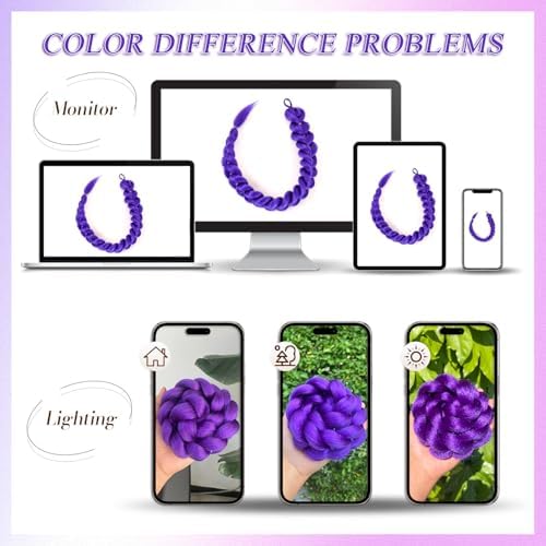 Getgal 30 inch Purple Braids Ponytail Hair Pre Braiding Hair with Tie Synthetic Purple Hair Extensions for Halloween Costume kids Cosplay（30inch Braid Ponytail） - Image 5