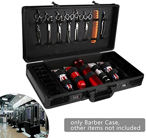 Carrying Case Scissors Storage with lock Portable Shears Clippers Trimmers Supplies Travel Barber Tool Organizer Box（All Black - Image 4