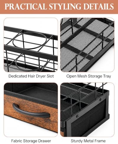 Lorbro Hair Tool Organizer for Countertop, Heat-Resistant Hair Dryer Holder - Image 5
