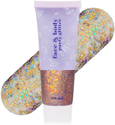 MEICOLY Chameleon Colorful Body Glitter,Holographic Chunky Glitter Face Paint,Color Changing Mermaid Self-Adhesive Face Glitter Gel,Glitter Sequin for Face Body Hair,Festival Party Glitter Makeup by MEICOLY
