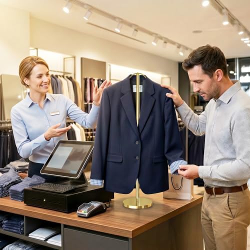 Shirt Display Stand Mannequin Torso 18-33Inch Adjustable,Brass Gold - Image 6