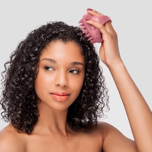 Diane Scalp Massage and Shampoo Brush with Soft Silicone Bristles, Exfoliates and Cleanses Scalp, Promotes Scalp Circulation, Evenly Distributes Hair Oil, Clear - Image 5