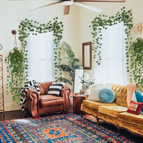 RECUTMS Artificial Fake Ivy Vines Garlands for Room Decor（12 Pack 86Ft） - Image 5