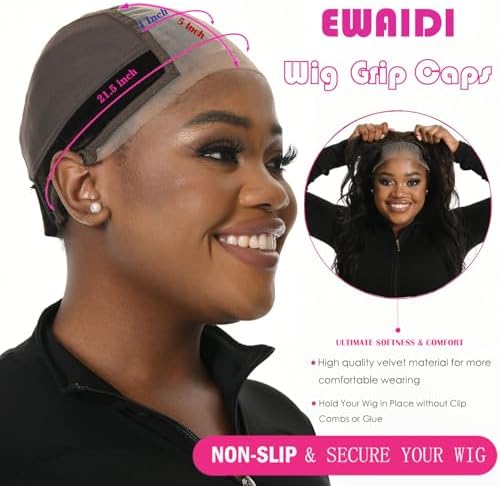 Lace Wig Grip Cap for Women 4x5 Transparent Lace Front Wig Cap with Gripper Headband to Keep Wig In Place Adjustable Lace Wig Gripper Make Your Wigs Gluless (Brown and Nude, Medium) - Image 4