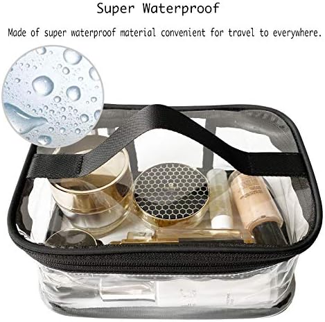 Toiletry Bag Makeup Cosmetic Clear Bag Portable Waterproof Transparent Travel Storage Black - Image 3