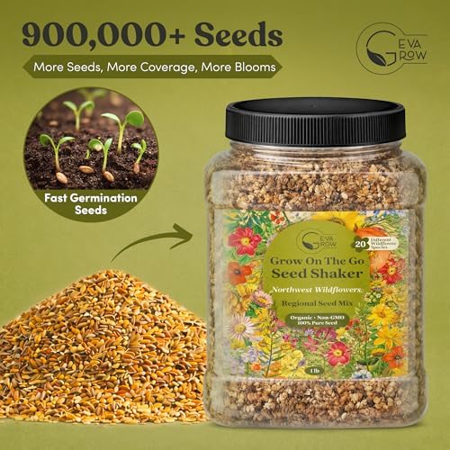 Geva Grow Northwest Wildflower Seeds Regional Mix - Organic, Non-GMO - 100% Pure Seed - 20 Different Wildflowers Seeds of Annual and Perennial, 1 LB Tub - Image 5