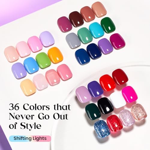 Beetles Gel Nail Polish Set, 36 Colors Pink Purple Red Green Blue Brown - Image 2