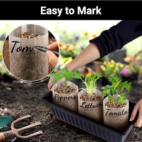 Seedling Grow Bags for Plants Bulk, 6x8 inches Sturdy Non-Woven Nursery Bags, 100PCS Solid Plant Grow Seed Starter Bag, Fabric Seedling Pots Pouches Planting Home Garden Supply - Image 6
