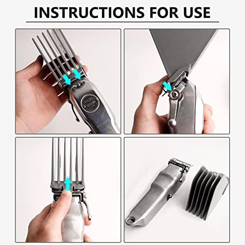 Mega Hair Clipper Guards, 8pcs Gray, Fits Most Wahl Full Size Hair Clippers (3 Inch 8pcs) - Image 4