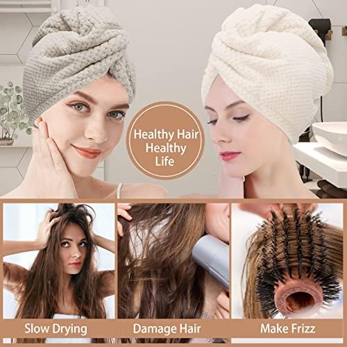 CZZXI 3 PCS Microfiber Hair Towel, Hair Wraps for Women Wet Hair - Image 2