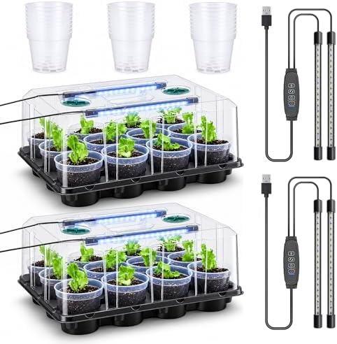 4 Inch Seed Starter Trays 2 Pack, 12-Cell by HOMENOTE