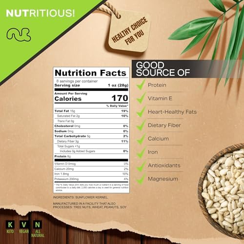 NUT CRAVINGS - Raw Sunflower Seeds Kernels to eat, (8oz - 1 Pack) - Image 2