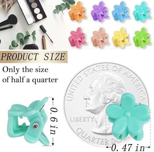 KANPRINCESS Mini Claw Clips - 70PCs Small Flower Claw Clips For Women, Girls & Kids Colorful Hair Accessories Gift (Flower-SET6) - Image 2