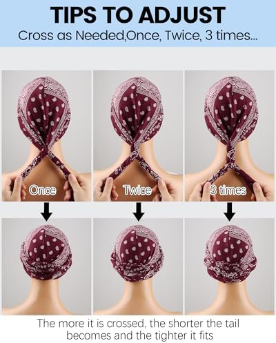 Ababalaya Upgraded Satin Lined Halo Turban Wave Cap - Image 6