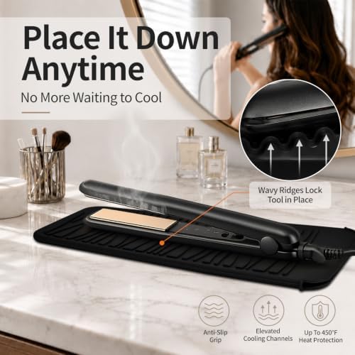 Heat Resistant Silicone Mat for Hair Straightener Curling Wand - Image 3