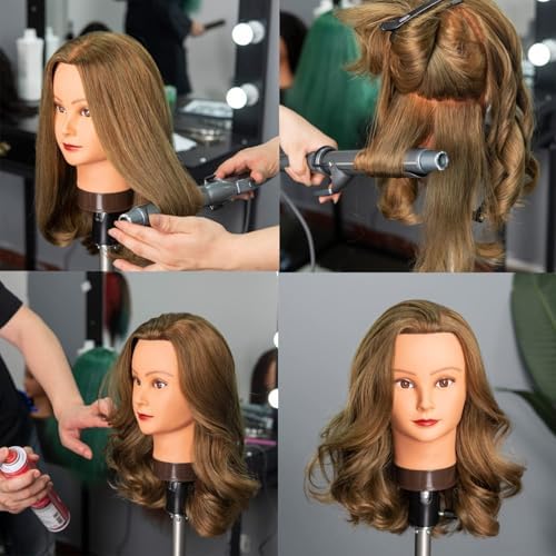 20-22" Mannequin Training Head 100 Human Hair with Clamp Holder - Image 2
