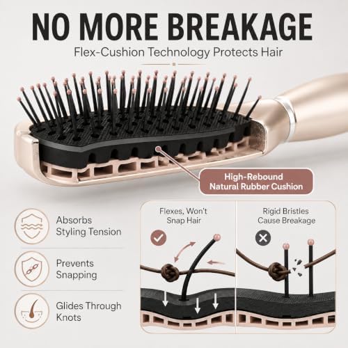 Earth & I Rosegold Curl Defining Brush: 7 Row Styling Brush for 2A-4C Curls - Image 4