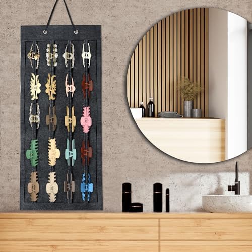 SMUK Large Hair Claw Clip Organizer Holder, Hanging Claw Clips Storage for Women Girls, Hair Clip Stand Holder for Wall, Door, Closet, Big Claw Clip Display for Teen Girls - Image 2