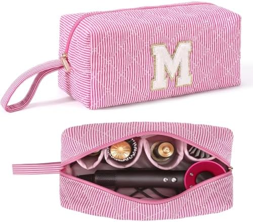 Personalized Hair Tool Travel Bag for Dyson,Pink Initial M by Ankick