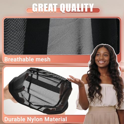 Smilco Mesh Wig Cap 6 Pack Stretchable Mesh Dome Caps for Wigs(Black) - Image 2