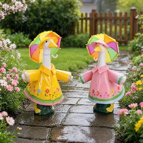 DECOHS 2 Set Raincoat Porch Goose Outfits, Summer Lawn Goose Statue Cloth - Image 4