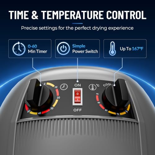 Hair Dryer, Professional Adjustable Hooded Floor Hair Bonnet Dryer Stand Up Hair Dryers with Rolling Base for Home Salon Spa Beauty Equipment, Grey - Image 6