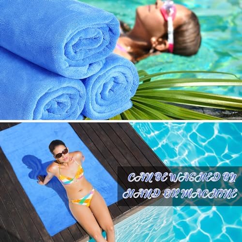 SmoothNovelty 16 Pack Microfiber Bath Towels Bulk, Simple, Royal Blue - Image 6