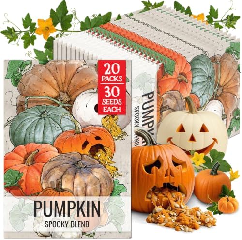 Seed Needs Spooky Blend Pumpkin Seeds to Plant Vegetables - 20 Packs by SeedNeeds