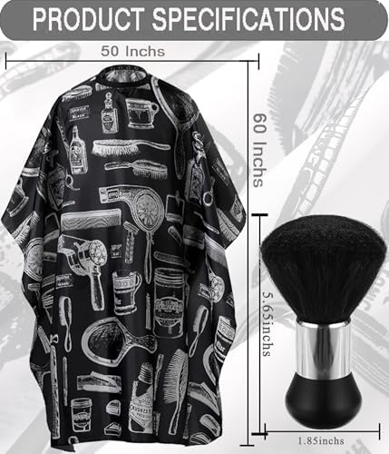 Professional Hair Cutting Cape with Neck Duster Brush, Salon Barber Cape, Hairdressing Accessories Floral Print - Image 2