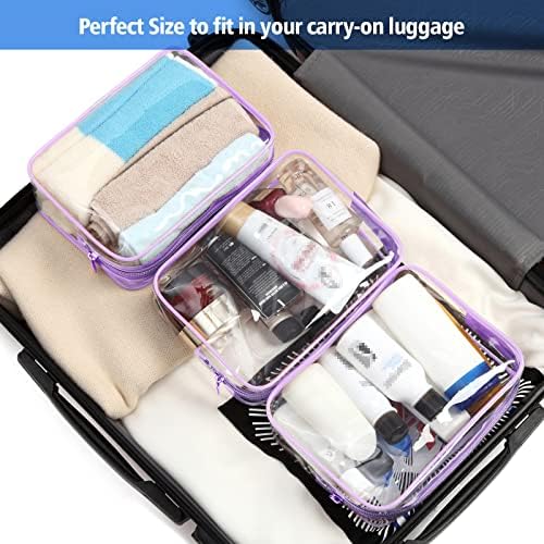 PACKISM Clear Makeup Bag for Travel - TSA Approved Toiletry Bag, Purple - Image 6